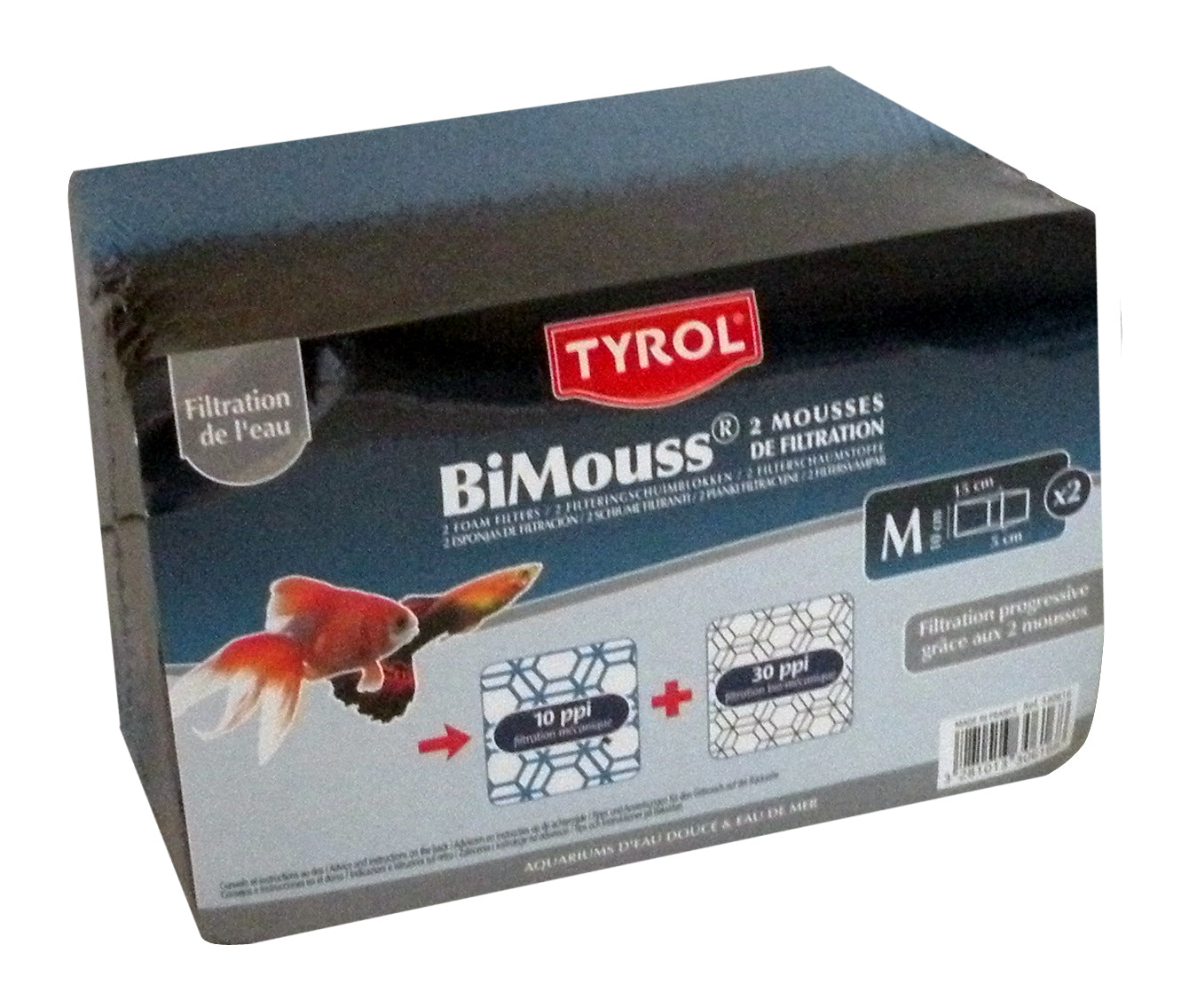 Tyrol - Filterblock/Svamp Fin+Grov 15x10x5 cm