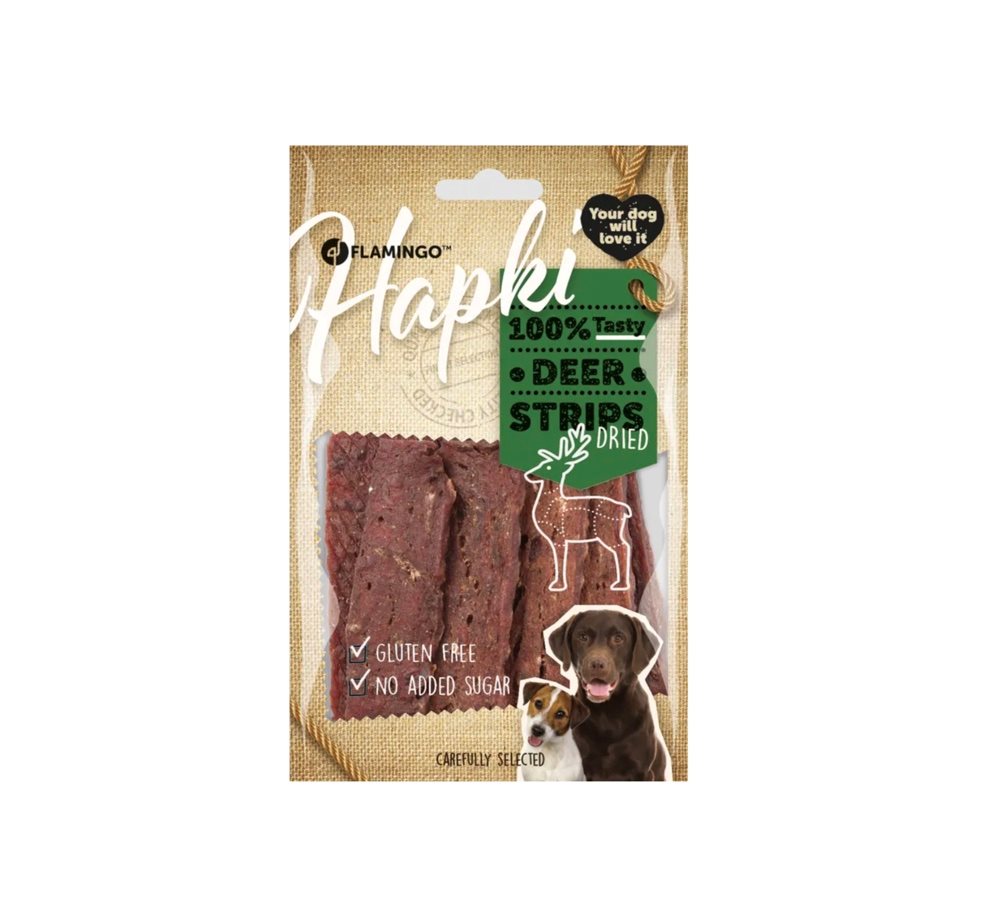 Flamingo - Hapki Hjort-strips 85g (hundgodis)
