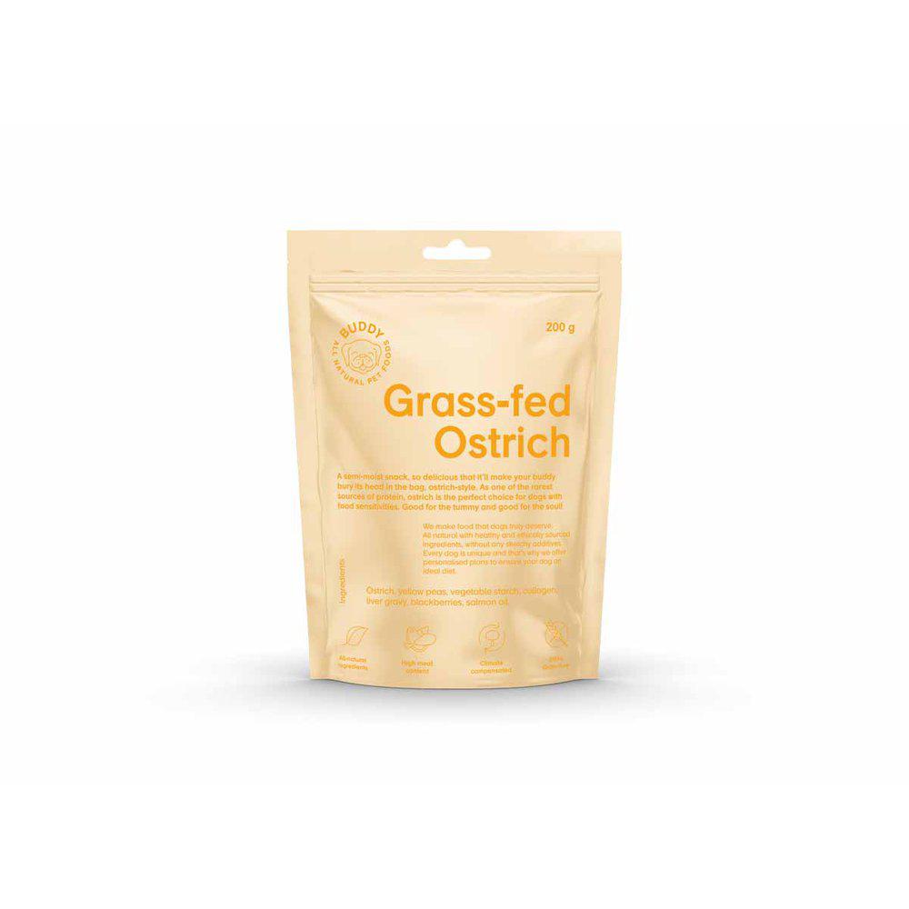 Buddy - Semi-moist Snack Ostrich & Blackberries 200g