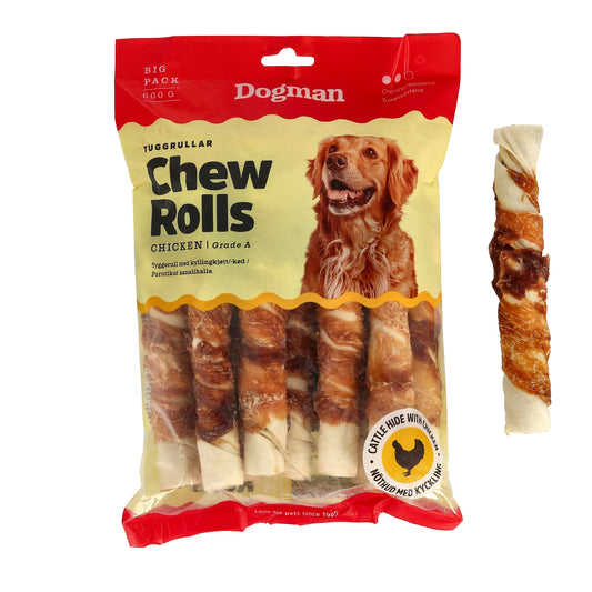 Dogman - Tuggrullar med Kyckling 10p Vit 17,5cm