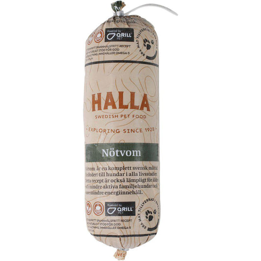 Halla - Spannmålsfritt Färskfoder Nötvom 500gr Fryst