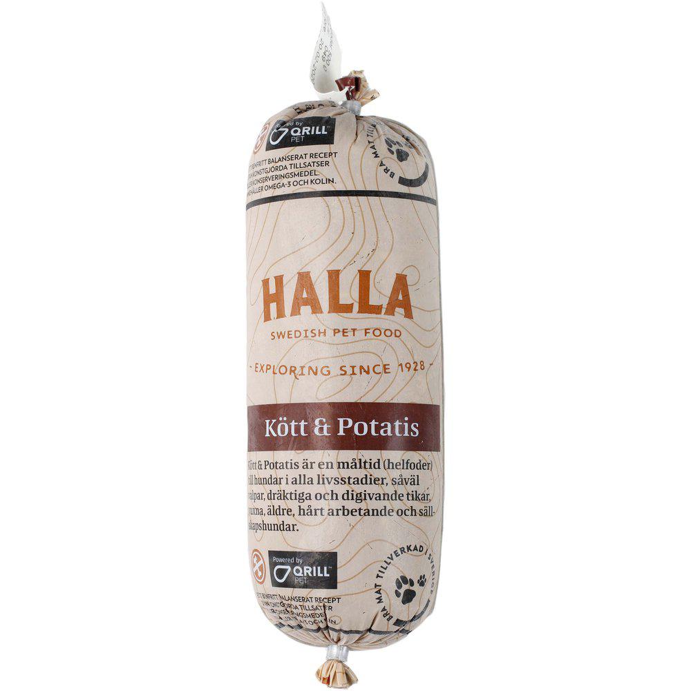 Halla - Spannmålsfritt Färskfoder Kött & Potatis 500gr Fryst