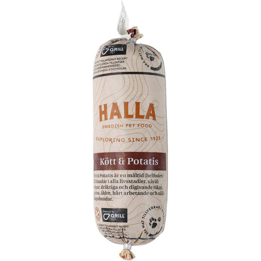 Halla - Spannmålsfritt Färskfoder Kött & Potatis 500gr Fryst