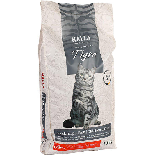 Halla - Kattfoder Tigra Kyckling & Fisk 10kg