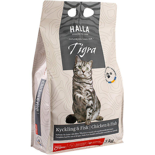 Halla - Kattfoder Tigra Kyckling & Fisk 3kg