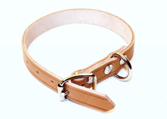 Alac - Läderhalsband natur