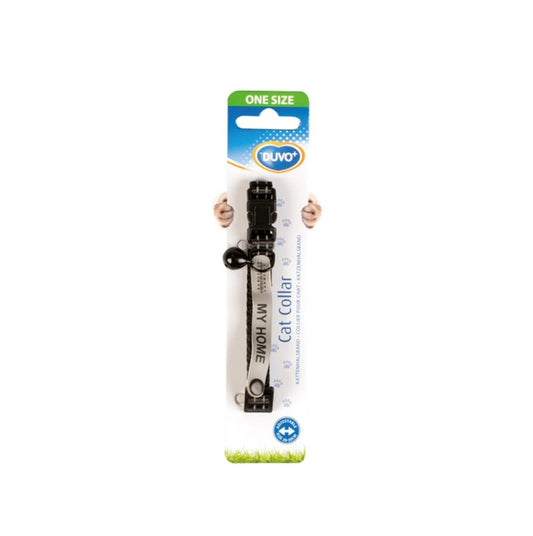 Duvo Plus - Katthalsband svart med reflex "My Home"
