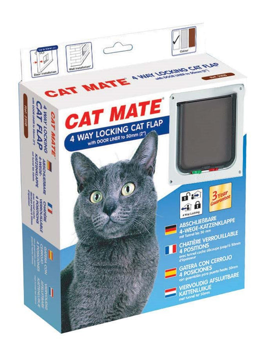 Cat Mate - 4-vägs låsning kattlucka