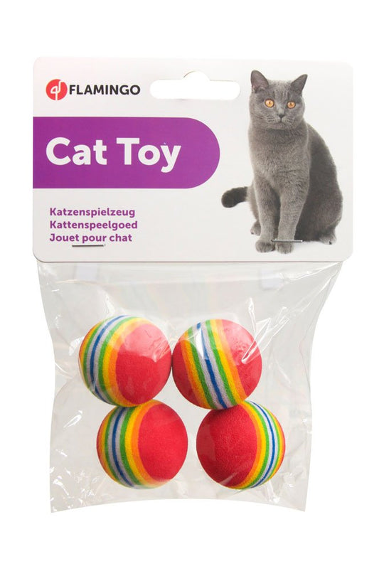 Flamingo - Kattboll 4-pack