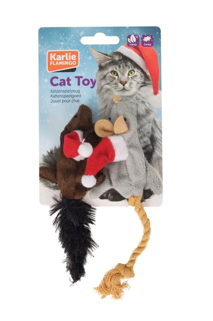 Karlie - Leksaksmus med tomteluva 2-pack