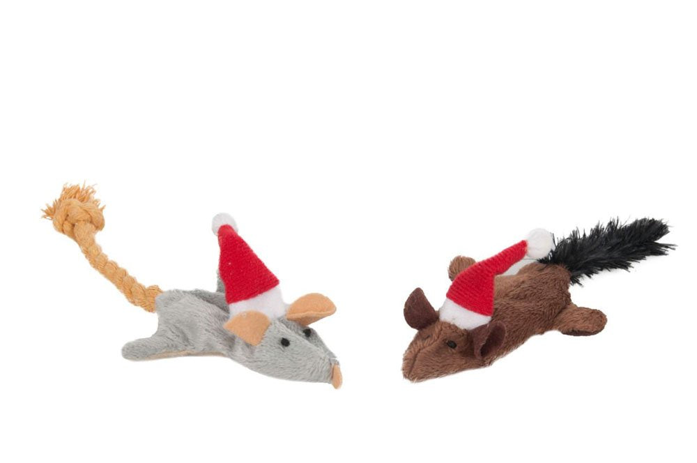 Karlie - Leksaksmus med tomteluva 2-pack